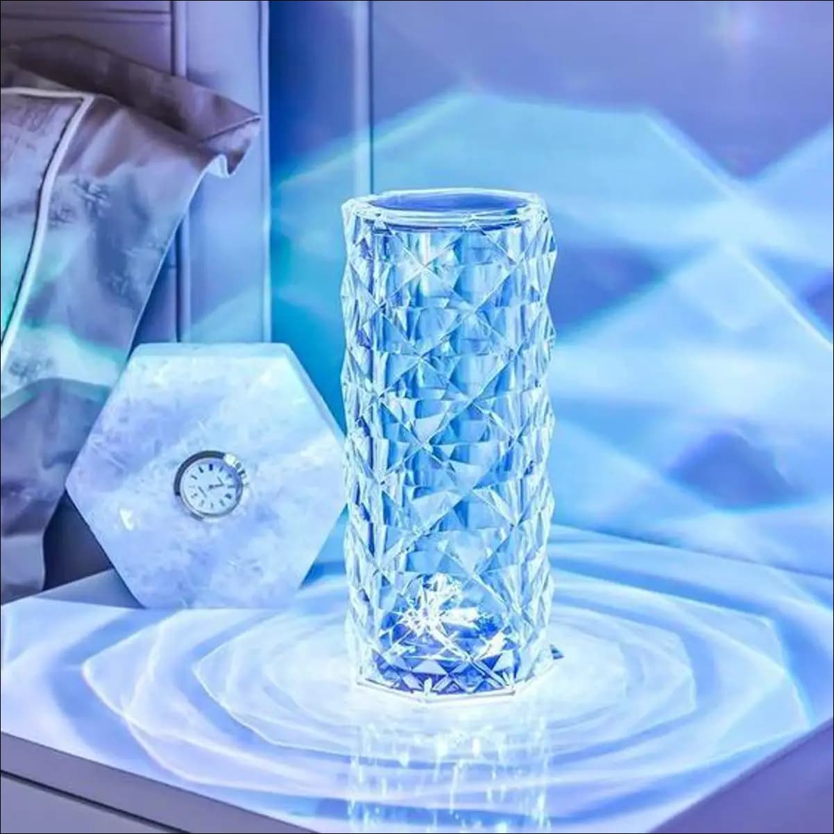Diamond Crystal Lamp Rose, 16 Colors Changing, USB Rechargeable Table Lamp