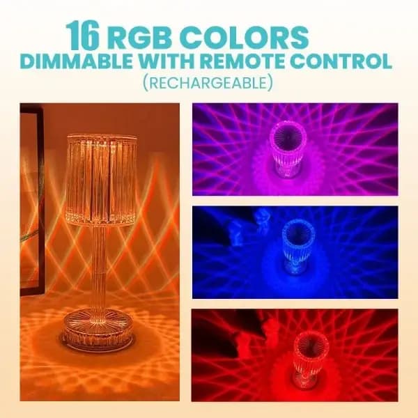 Crystal Table Lamp 3/16 Colors USB Charging Touch Lamp Diamond Bedroom Atmosphere Lights Led Light Night For Home